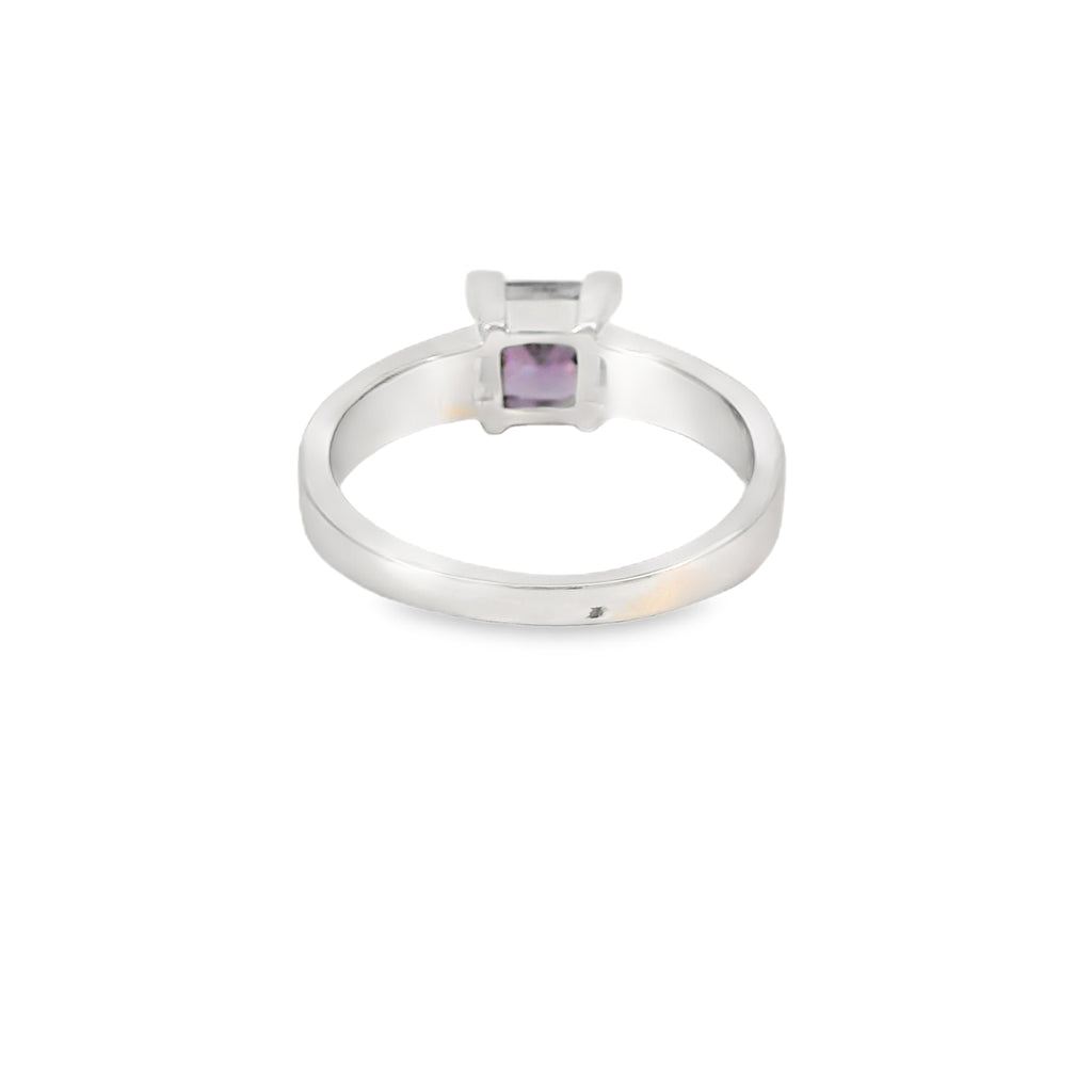 White Lab Opal Purple Cubic Zirconia Ring