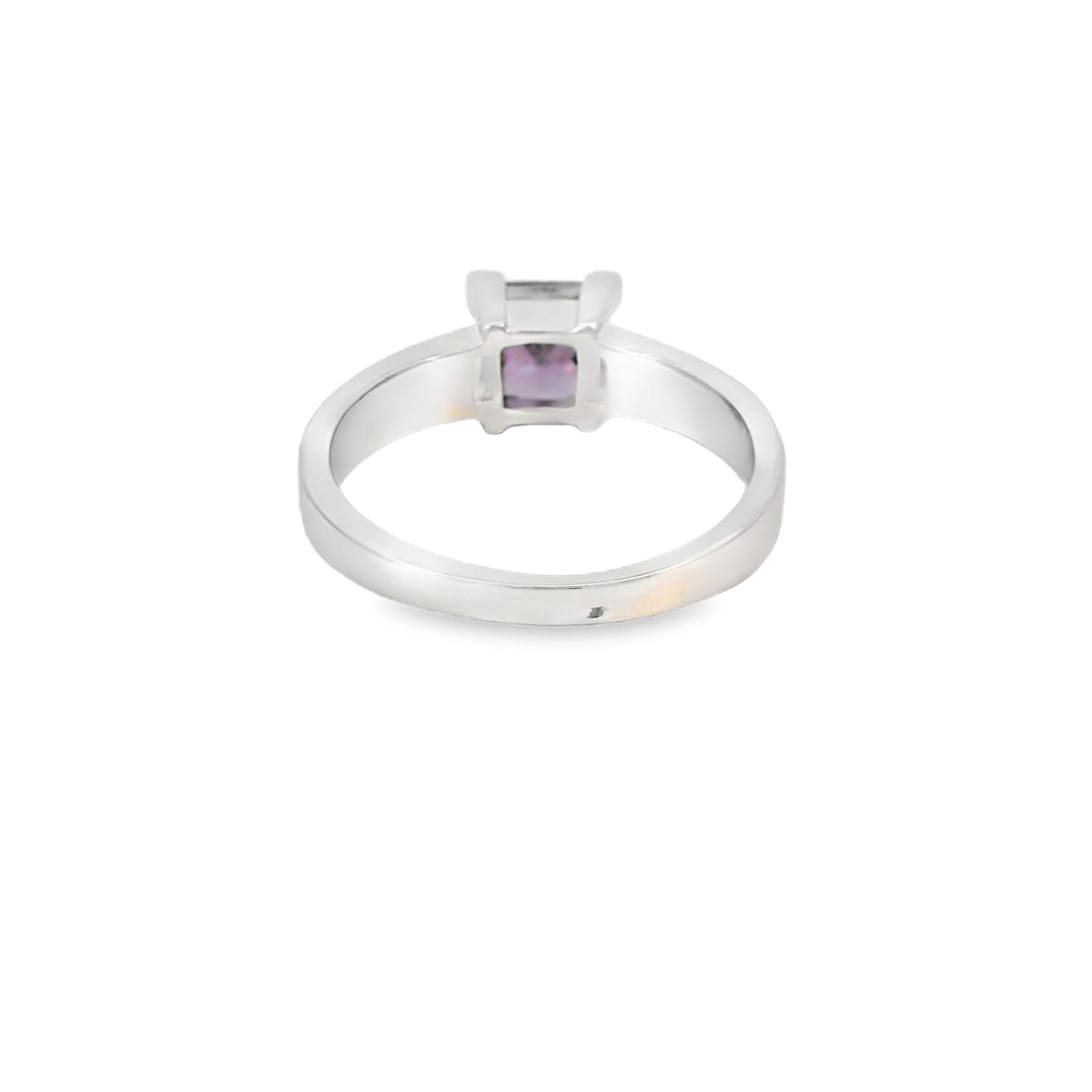 White Lab Opal Purple Cubic Zirconia Ring