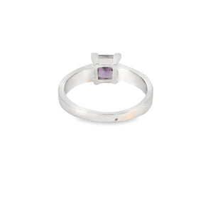 White Lab Opal Purple Cubic Zirconia Ring