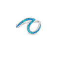 Blue lab opal wave sterling silver ring