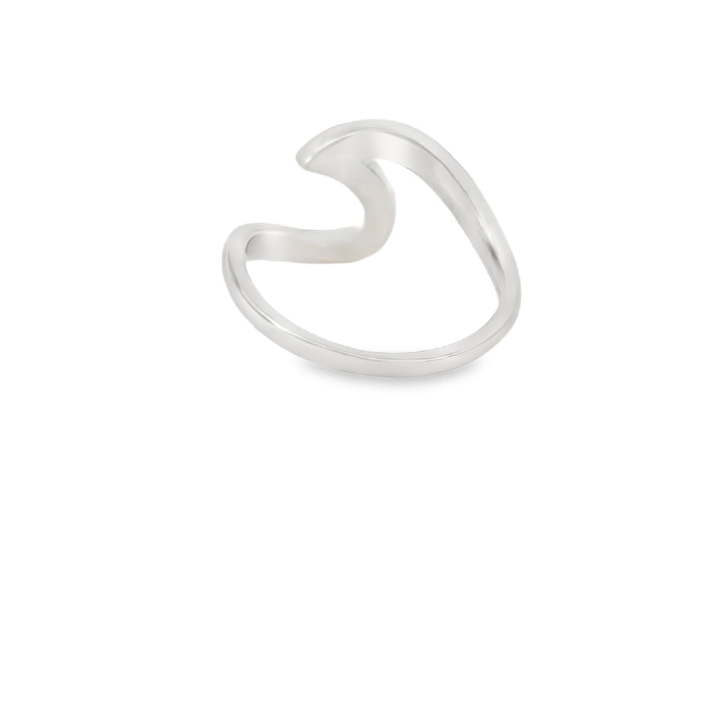 Blue lab opal wave sterling silver ring