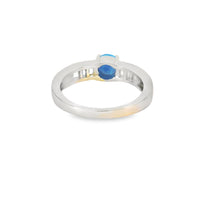 Load image into Gallery viewer, Round Blue Lab Opal Cubic Zirconia Sterling Silver Ring