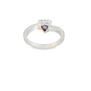 Blue Lab Opal Purple Cubic Zirconia Sterling Silver Ring
