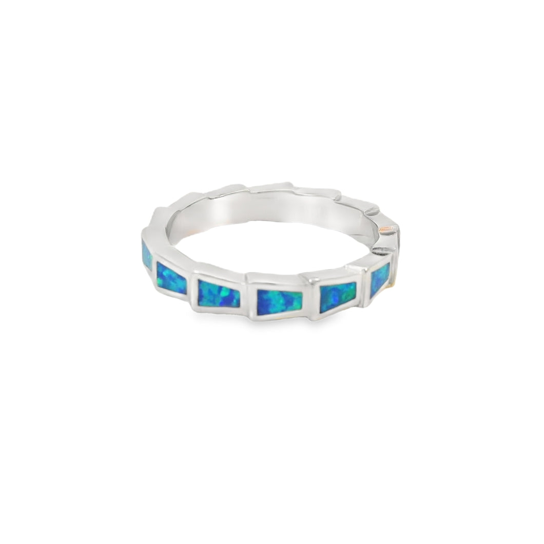 Blue Lab Opal Sterling Silver Ring
