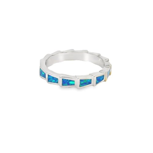 Blue Lab Opal Sterling Silver Ring