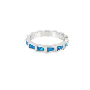 Blue Lab Opal Sterling Silver Ring