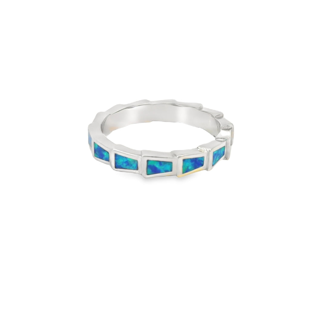 Blue Lab Opal Sterling Silver Ring