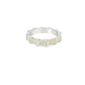 White Lab Opal Sterling Silver Ring