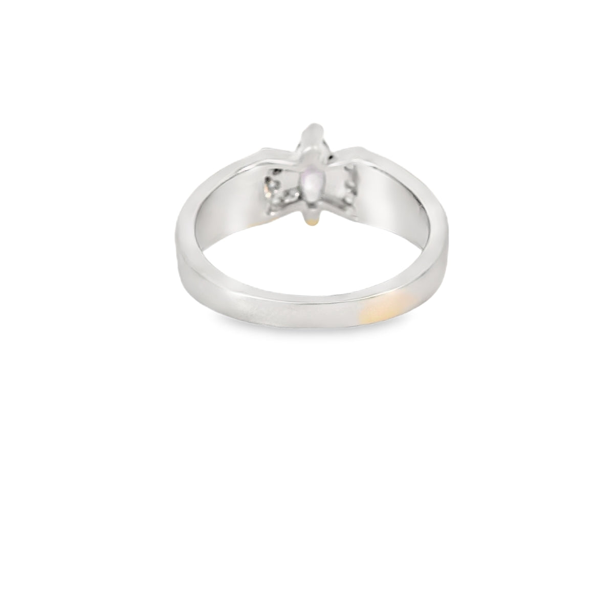 Blue Lab Opal Purple Cubic Zirconia Sterling Silver Ring
