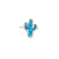 Ring with blue cactus design on a white background