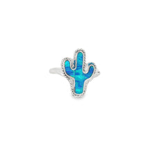 Load image into Gallery viewer, Blue lab opal cactus ring