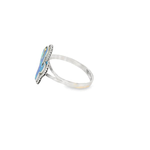 Blue lab opal cactus ring