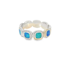 Load image into Gallery viewer, Blue Lab Opal Geometric Sterling Silver Ring