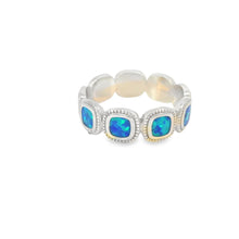 Load image into Gallery viewer, Blue Lab Opal Geometric Sterling Silver Ring