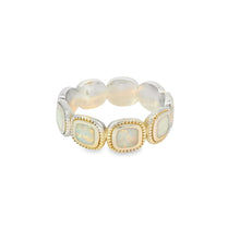 Load image into Gallery viewer, White Lab Opal Geometric Sterling Silver Ring