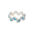 Blue Lab Opal Geometric Sterling Silver Ring