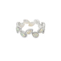 White Lab Opal Geometric Sterling Silver Ring