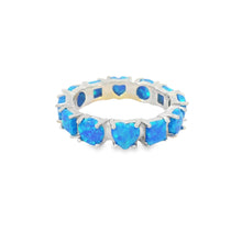 Load image into Gallery viewer, Blue Lab Opal Geometric Band Sterling Silver Ring