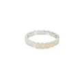 White lab opal hearts sterling silver ring