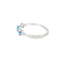 Load image into Gallery viewer, Three round blue lab opal circle sterling silver ring