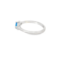Load image into Gallery viewer, Round blue lab opal cubic zirconia ring