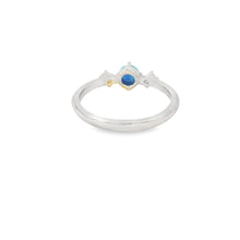 Load image into Gallery viewer, Round blue lab opal cubic zirconia ring