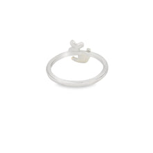 Load image into Gallery viewer, Blue lab opal anchor sterling silver ring