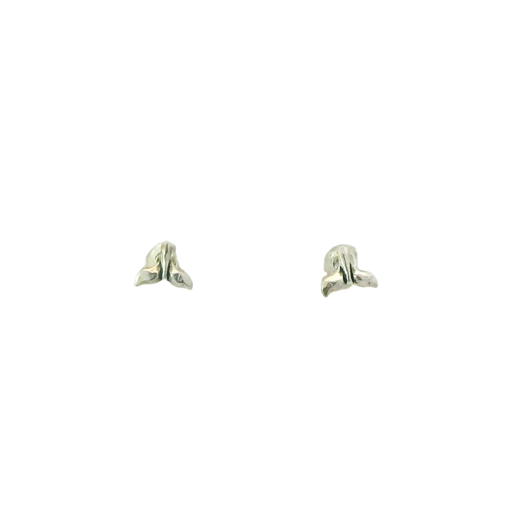 TINY WHALE TAIL STRELING SILVER EARRINGS