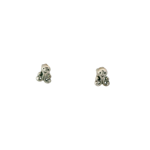 TINY OCTOPUS STERLING SILVER EARRINGS