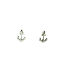 Load image into Gallery viewer, TINY ANCHOR STERLING SILVER EARRINGS