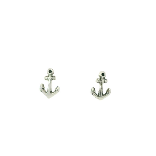 TINY ANCHOR STERLING SILVER EARRINGS