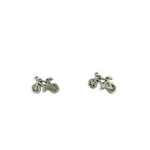 Load image into Gallery viewer, TINY BICYCLE STERLING SILVER EARRINGS