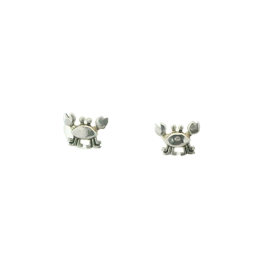 TINY CRAB STERLING SILVER EARRINGS