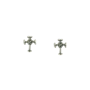 TINY CROSS STERLING SILVER EARRINGS