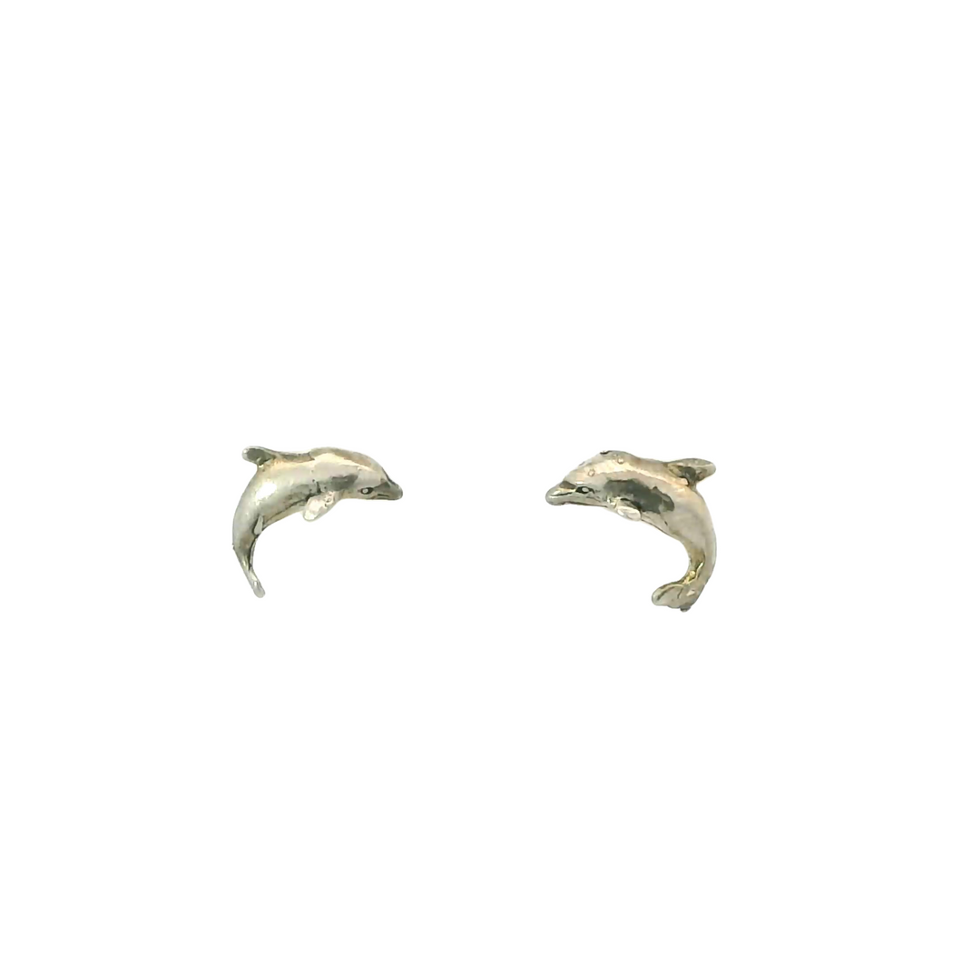 TINY DOLPHIN STERLING SILVER EARRINGS