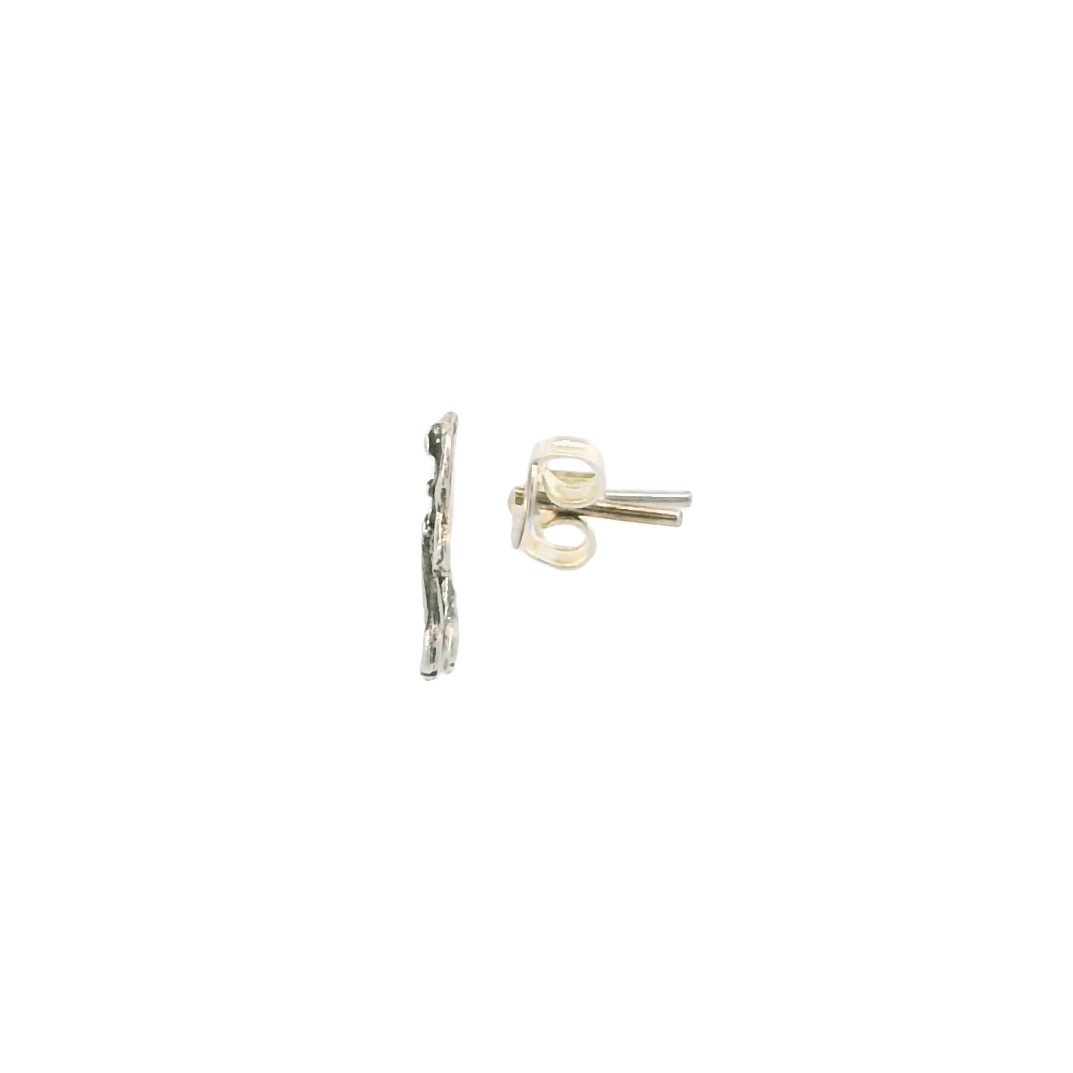 TINY GUITAR STERLING SILVER EARRINGS