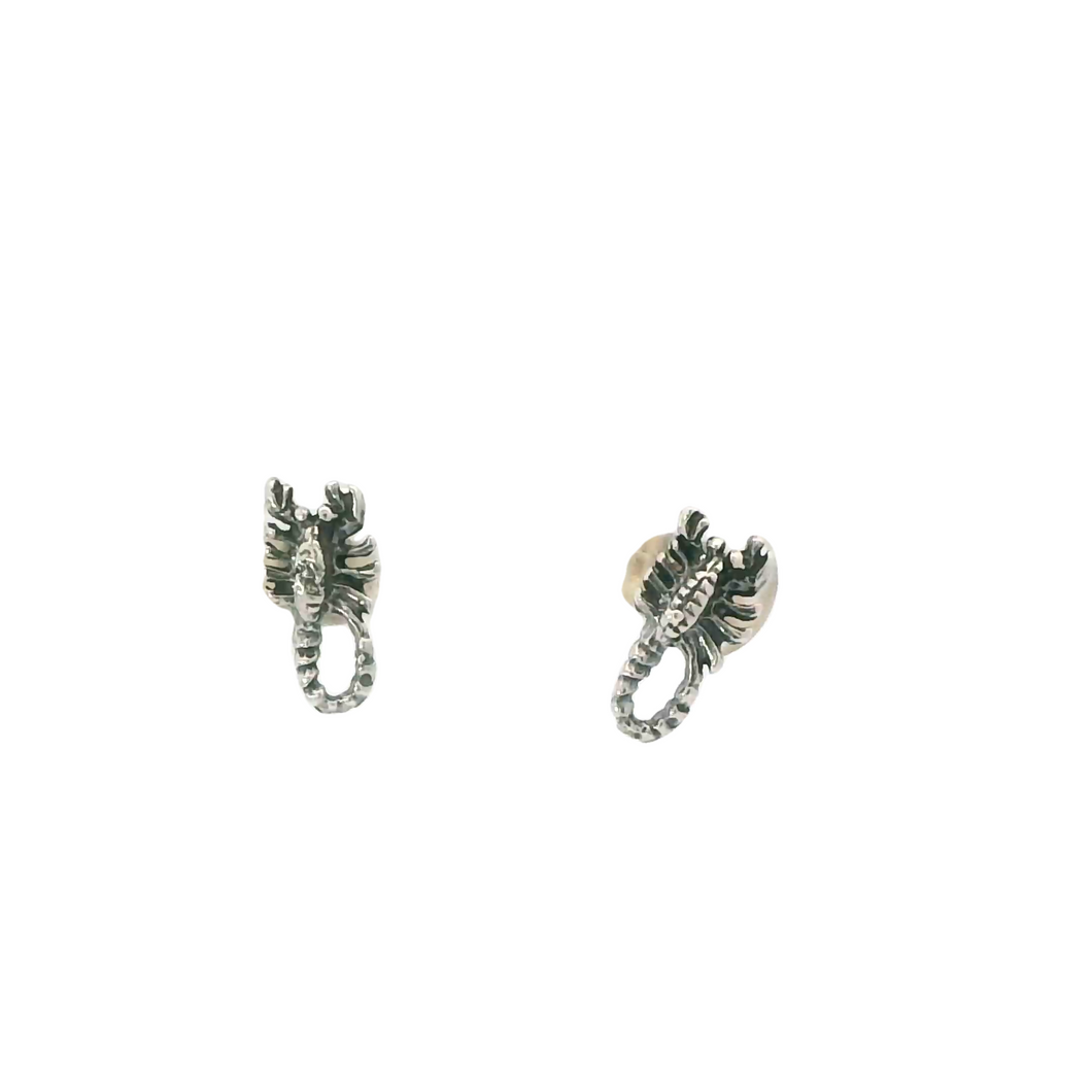 TINY SCORPION STERLING SILVER EARRINGS