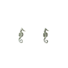 Load image into Gallery viewer, TINY SEAHORSE STERLING SILVER EARRINGS