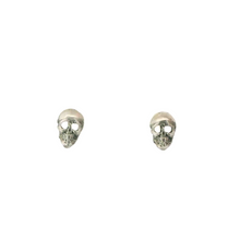 Load image into Gallery viewer, TINY SKULL STERLING SILVER EARRINGS