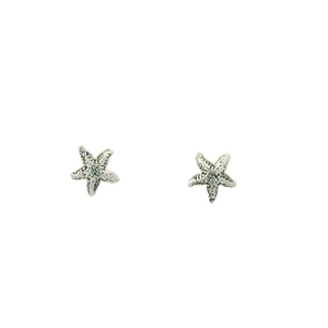 TINY STARFISH STERLING SILVER EARRINGS