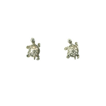 Load image into Gallery viewer, TINY TURTLE STERLING SILVER EARRINGS