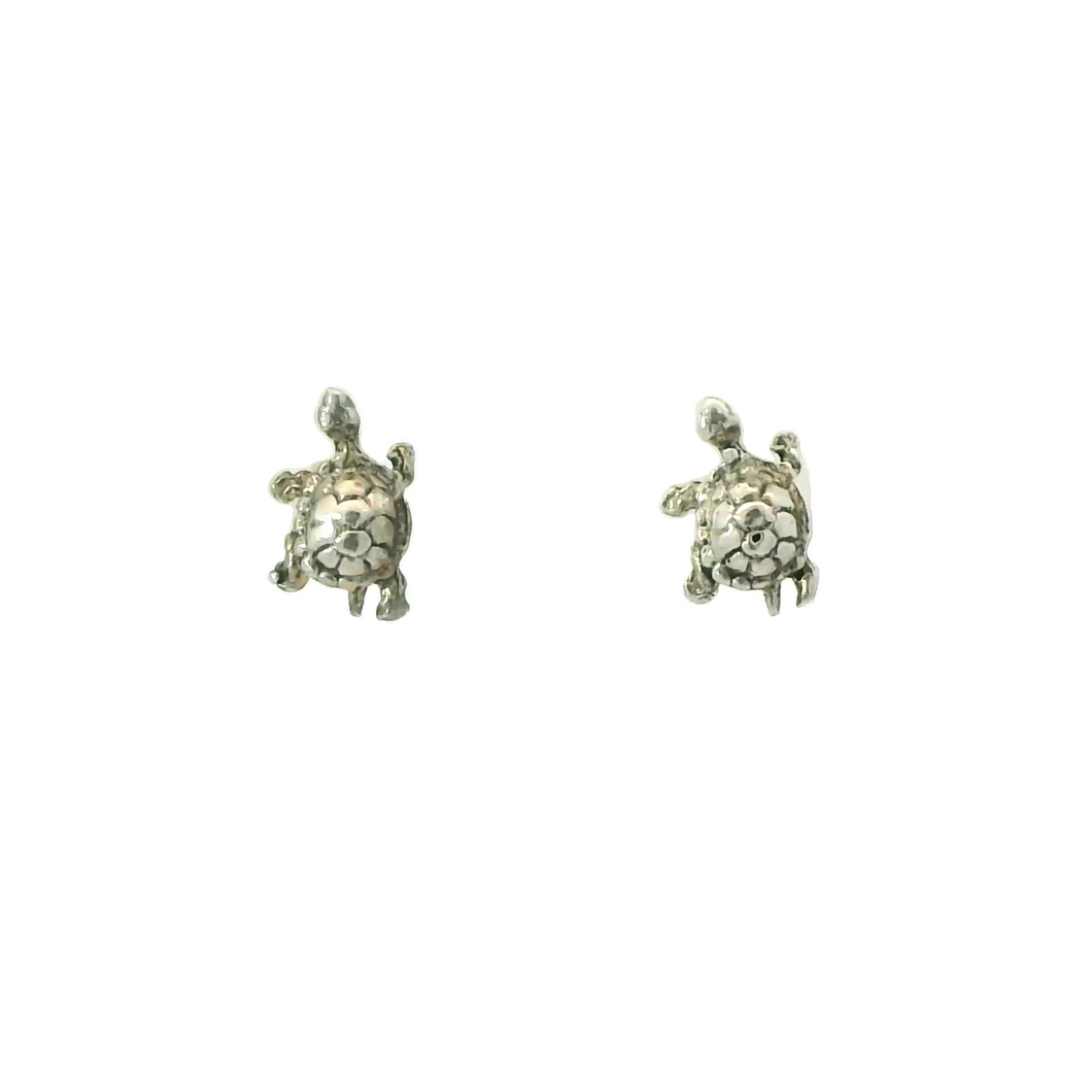 TINY TURTLE STERLING SILVER EARRINGS