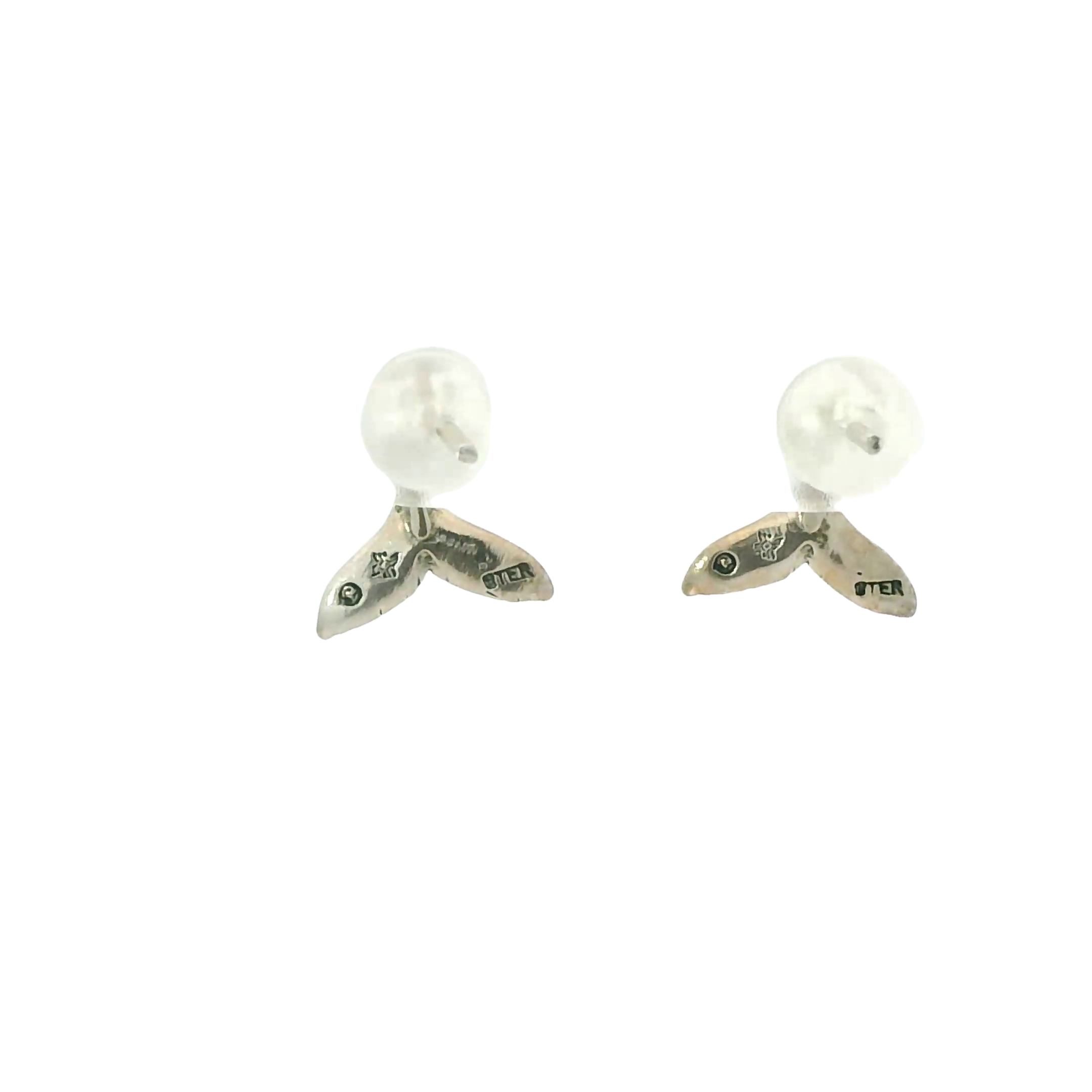 WHALE TAIL STERLING SILVER EARRINGS