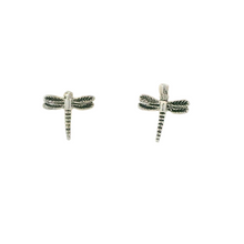 Load image into Gallery viewer, TINY DRAGONFLY STERLING SILVER EARRINGS