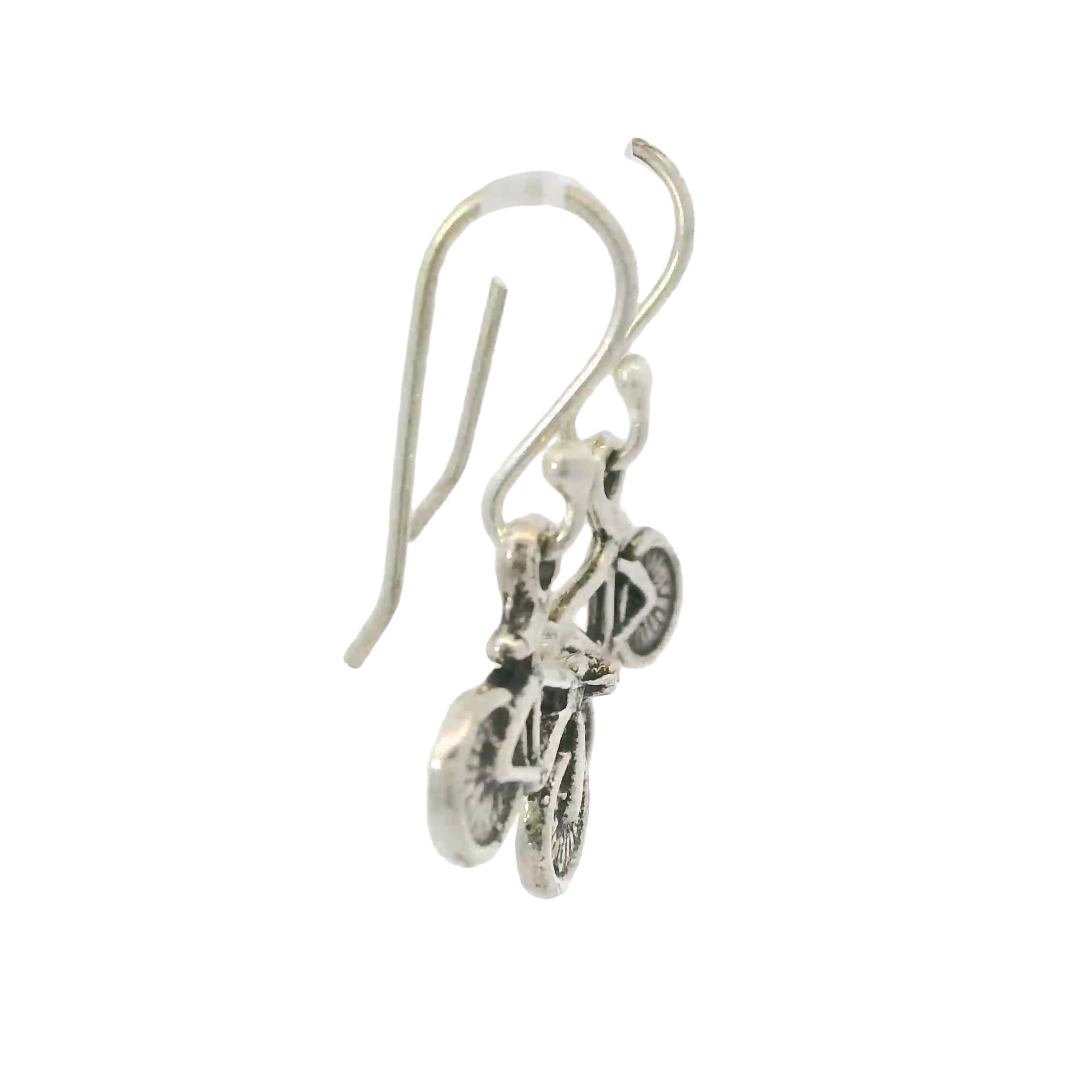 BICYCLE DANGLE STERLING SILVER EARRINGS