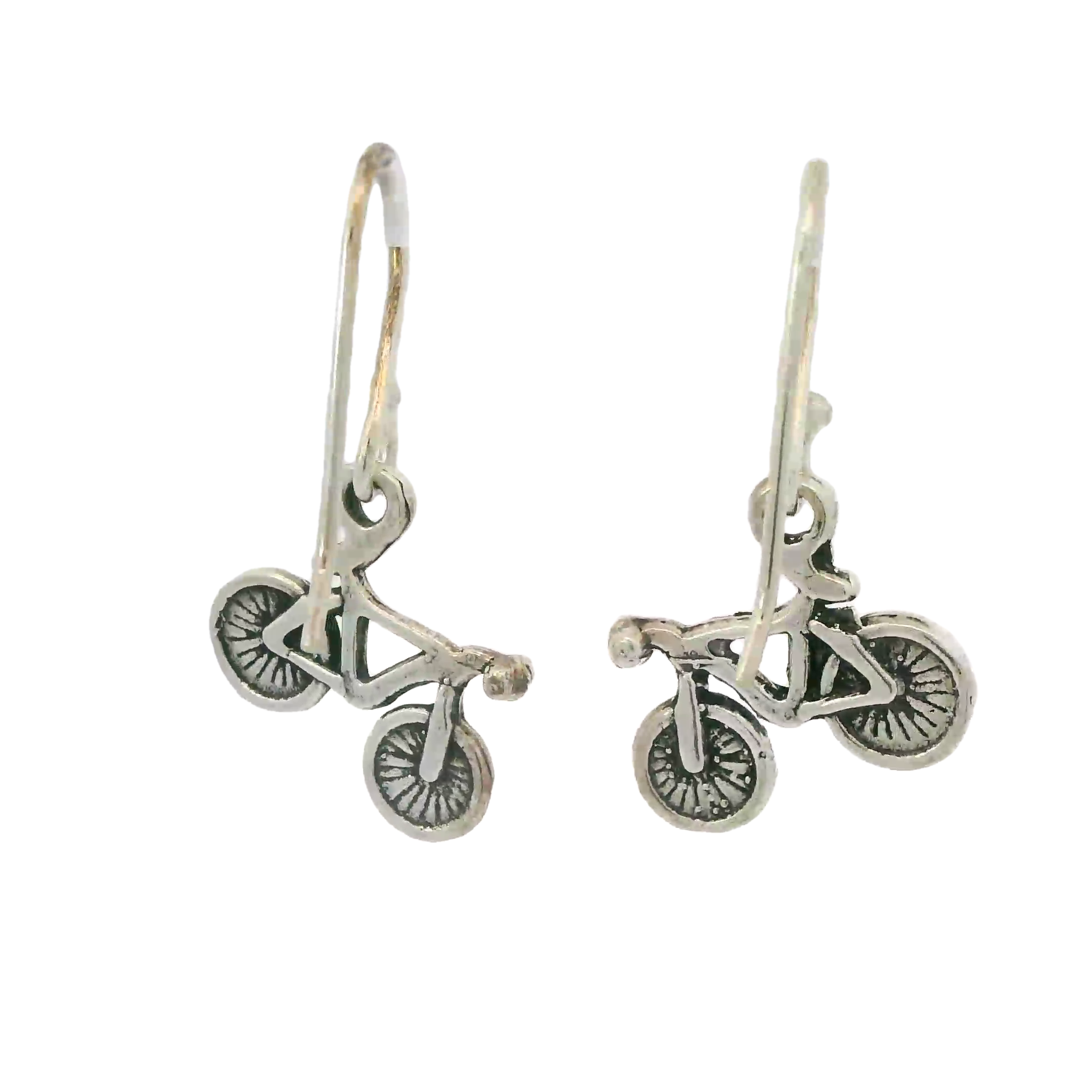 BICYCLE DANGLE STERLING SILVER EARRINGS