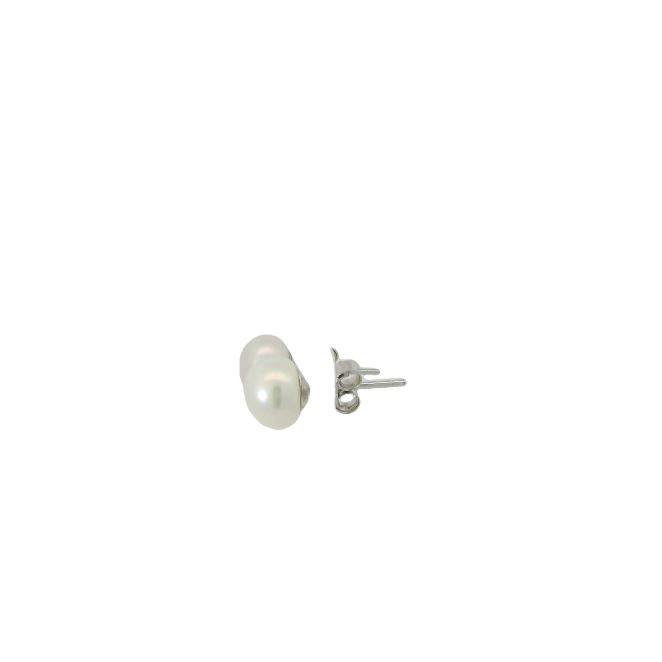 STERLING SILVER PEARL EARRINGS (ROUND)