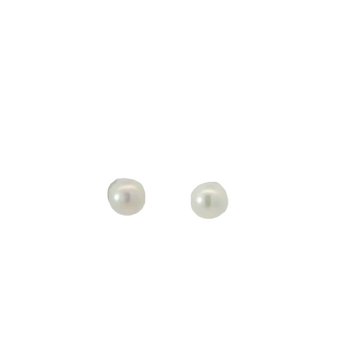 STERLING SILVER PEARL EARRINGS (ROUND)