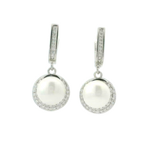 Load image into Gallery viewer, STERLING SILVER PEARL EARRINGS