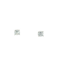 WHITE CUBIC ZIRCONIA STERLING SILVER EARRINGS (ROUND) 4MM